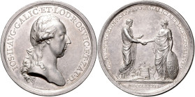 JOSEPH II (1765 - 1790)&nbsp;
Silver medal To commemorate the Constitution of the Parliament in Galicia and Lodomeria, 1782, 26,21g, 42 mm, Ag 900/10...