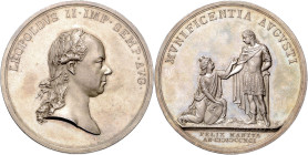 LEOPOLD II (1790 - 1792)&nbsp;
Silver medal To commemorate the Homage in Mantua, 1791, 34,95g, 44 mm, Ag 900/1000, Mont 2249, 44 mm, Ag 900/1000, Mon...