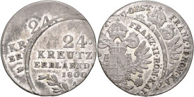 FRANCIS II / I (1792 - 1806 - 1835)&nbsp;
24 Kreuzer mint error, 1800, A, 8,58g, Her 624, A. Her 624&nbsp;

EF | EF
