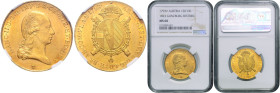 FRANCIS II / I (1792 - 1806 - 1835)&nbsp;
Souverain D´or, 1793, V, Her 224, V. Her 224&nbsp;

about UNC | about UNC , NGC MS 60