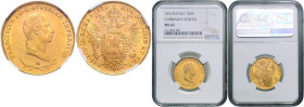 FRANCIS II / I (1792 - 1806 - 1835)&nbsp;
Sovrano, 1831, M, Her 243, M. Her 243&nbsp;

UNC | UNC , NGC MS 62
