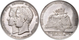 FERDINAND V / I (1835 - 1848)&nbsp;
Silver medal Coronation of the Imperial Couple in Prague, 1836, 19,4g, 40 mm, Ag 900/1000, L. Held, Haus 20, 40 m...