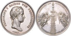 FERDINAND V / I (1835 - 1848)&nbsp;
Silver medal To commemorate the Construction of the Top of the Tower of St. Stephen´s Cathedral in Vienna, 1843, ...