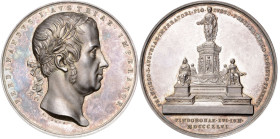 FERDINAND V / I (1835 - 1848)&nbsp;
Silver medal To commemorate the Unveiling of the Francis I Monument in Vienna, 1846, 61,26g, 49 mm, Ag 900/1000, ...
