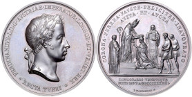 FERDINAND V / I (1835 - 1848)&nbsp;
AE medal Coronation of Ferdinand I. as King of the Kingdom of Lombardy–Venetia in Milan, 1838, 59,7g, 52 mm, L. M...