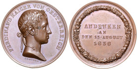 FERDINAND V / I (1835 - 1848)&nbsp;
AE medal To commemorate the Homage in Innsbruck, 1838, 31,49g, 38 mm, J. D. Boehm, Nov XVIII F4 a, 38 mm, J. D. B...