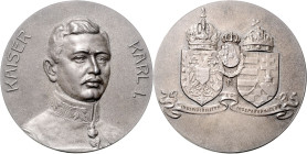 KAREL I (1916 - 1918)&nbsp;
Silver medal To commemorate the Ascent to the Throne , b. l. , 49,64g, 50 mm, Ag 900/1000, 50 mm, Ag 900/1000&nbsp;

ab...