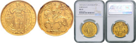 CZECHOSLOVAKIA&nbsp;
Gold medal (5 Ducats) Millennium of St. Wenceslaus, 1929, Kremnica, 31 mm, Au 987/1000, O. Španiel, MCH CSR1-MED2, Kremnica. 31 ...