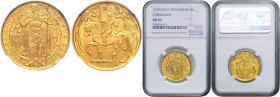 CZECHOSLOVAKIA&nbsp;
Gold Medal (3 Ducats) Millennium of St. Wenceslaus, 1929, Kremnica, 27 mm, Au 987/1000, O. Španiel, MCH CSR1-MED2, Kremnica. 27 ...