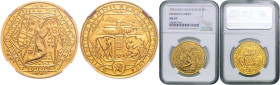 CZECHOSLOVAKIA&nbsp;
Gold medal (5 Ducat) Revival of Kremnitz´ Mining, 1934, Kremnica, 34 mm, Au 987/1000, A. Hám, MCH CSR1-MED9, Kremnica. 34 mm, Au...