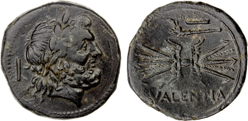 BRUTTIUM: Vibo Valentia (Hipponion), AE as (10.80g), ca. 193-150 BC, HNI-2262, S...
