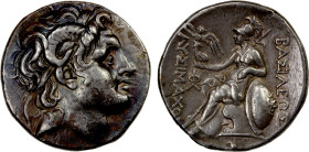 THRACIAN KINGDOM: Lysimachos, 305-281 BC, AR tetradrachm (17.18g), Lampsakos, ca. 297/6-282/1 BC, Müller-392, Thompson-54, diademed head of deified Al...