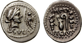 ROMAN IMPERATORIAL PERIOD: L. Cornelius Sulla, AR denarius (3.86g), travelling military mint, 84-83 BC, Crawford-359/2, Sydenham-761, diademed head of...