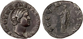 ROMAN EMPIRE: Otho, 69 AD, AR denarius (3.23g), Rome, RIC-8, Cohen-17, bare head right, [I]MP M OTHO CAESAR AVG TR P // Securitas standing left, holdi...