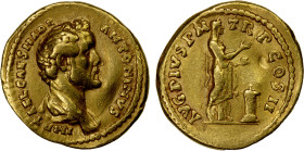ROMAN EMPIRE: Antoninus Pius, 138-161 AD, AV aureus (7.38g), Rome, 139 AD, RIC-24, bareheaded draped bust right, IMP T AEL CAES HADR ANTONINVS // Piet...