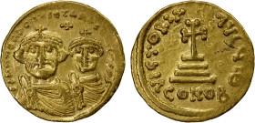 BYZANTINE EMPIRE: Heraclius, 610-641, AV solidus (4.48g), Constantinople, S-738, busts of Heraclius left and small bust of his son Heraclius Constanti...