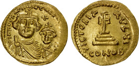 BYZANTINE EMPIRE: Heraclius, 610-641, AV solidus (4.40g), Constantinople, S-738, busts of Heraclius left and small bust of his son Heraclius Constanti...