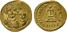 BYZANTINE EMPIRE: Heraclius, 610-641, AV solidus (4.41g), Constantinople, S-739, busts of Heraclius left and his son Heraclius Constantine right, both...