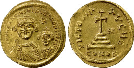 BYZANTINE EMPIRE: Heraclius, 610-641, AV solidus (4.47g), Constantinople, S-741A, busts of Heraclius left and his son Heraclius Constantine right, bot...