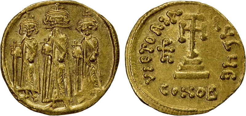 BYZANTINE EMPIRE: Heraclius, 610-641, AV solidus (4.49g), Constantinople, S-769,...