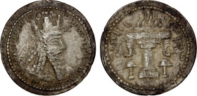 SASANIAN KINGDOM: Ardashir I, 224-241, AR drachm (4.08g), G-14, bust left, with long braided hair & long beard, wearing the investiture crown // ornat...