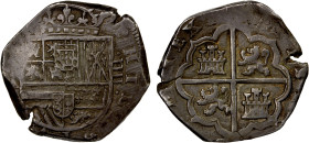 CHINESE CHOPMARKS: SPAIN: Felipe III, 1598-1621, AR 4 reales (13.69g), Toledo, KM-33.5, couple of small Chinese merchant chopmarks, a boldly struck co...