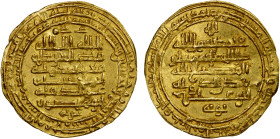 BUWAYHID: Mu'izz al-Dawla Ahmad, 939-967, AV dinar (4.08g), Madinat al-Salam, AH354, A-1544, Treadwell-Ms354G, also citing 'Izz al-Dawla & Rukn al-Daw...