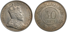HONG KONG: Edward VII, 1901-1910, AR 50 cents, 1902, KM-15, PCGS graded AU58.
Estimate: USD 400 - 500