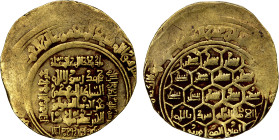 GREAT SELJUQ: Sanjar, 1118-1157, pale AV dinar (4.01g) (Balkh), DM, A-1687B, with reverse field divided as honeycomb with 19 hexagons, with 12 hexagon...