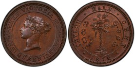 CEYLON: Victoria, 1837-1901, AE ½ cent, 1870, KM-91, PCGS graded PF64 BN

Estimate: USD 400 - 500