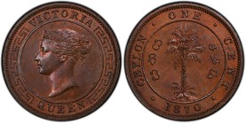 CEYLON: Victoria, 1837-1901, AE 1 cent, 1870, KM-92, PCGS graded PF64 BN.
Estimate: USD 400 - 500