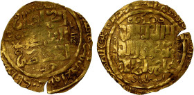 GREAT MONGOLS: temp. Ögedei, 1227-1241, AV dinar (3.25g), Astarabad, AH631, A-3723A, legend al-khaqan / al-'adil / al-a'zam with mint name above and i...