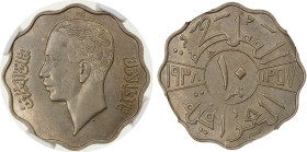 IRAQ: Ghazi I, 1933-1939, 10 fils, 1938/AH1357, KM-103a, one-year/two-mint type, NGC graded MS63.
Estimate: USD 550 - 750
