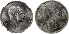 IRAQ: Faisal II, 1939-1958, AR 100 fils, 1953/AH1372, KM-115, a lovely lustrous example! NGC graded MS63.
Estimate: USD 200 - 300