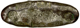 JAPAN: Ansei, 1854-1860, AR chogin (149.93g), ND (1859-65), H-9.57, JNDA-09-69, JC-05-12-1, 32 x 91mm, made with .135 silver, stamped 6 times with dai...