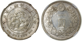 JAPAN: Meiji, 1868-1912, AR yen, year 28 (1895), Y-A25.3, bright white, NGC graded MS61.
Estimate: USD 260 - 350