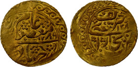 MANGHIT OF BUKHARA: temp. Muzaffar al-Din, 1860-1886, AV tilla (4.47g), Bukhara, AH1289//128x, A-3038, average strike, VF-EF.
Estimate: USD 300 - 350