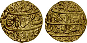 DURRANI: Shah Zaman, 1793-1801, AV mohur (10.87g), Ahmadshahi (Qandahar), DM, A-3106, superb bold strike, EF to AU.
Estimate: USD 700 - 800