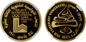 LEBANON: Republic, AV 400 livres, 1980, KM-34, Fr-1, XII Jeux Olympiques d'Hiver Lake Placid, mintage of 1,000 pieces, NGC graded PF68 Ultra Cameo, R....