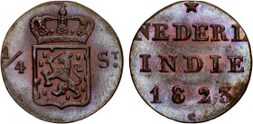NETHERLANDS EAST INDIES: East India Company, AE ¼ stuiver, 1823, KM-287, Cr-65, initial S, sublime red and brown color, Gem Unc.
Estimate: USD 150 - ...