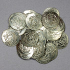 TABARISTAN: Anonymous APZWT, 780-793, LOT of 31 pieces, common type A-73, gorgeous examples in uncirculated condition, most with considerable luster; ...