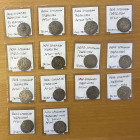 TABARISTAN: Anonymous APZWT type, 780-793, LOT of 14 silver half dirhams, common type, with Pahlavi NYWKW, "good", in ObQ3, all VF or better, many EF,...