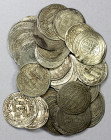 UMAYYAD: LOT of 40 silver dirhams, common dates, including mints of Wasit (29 pcs) and Dimashq (11); average circulated grades, many clipped down to l...