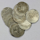 UMAYYAD: LOT of 20 silver dirhams, common dates, including mints of Wasit (18 pcs) al-Barsa (1), and Dimashq (1); average circulated grades, many clip...