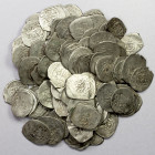 ALAWI SHARIF: Sulayman, 1793-1822, LOT of 121 silver dirhams, types A-622, 624, 625, and 627, must with legible mint and date, including al-Suwayra 12...