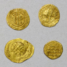FATIMID: LOT of 4 gold ¼ dinars, all without mint & date (unless noted): al-Hakim, type A-710 (2 pcs, 0.97g and 0.93g); al-Zahir, A-714 (0.92g, mint o...