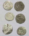 FATIMID: LOT of 6 silver half dirhams, overweight: type A-699 of al-Mu'izz (4 pcs including three overweight, 1.42g, 1.65g, 1.75g, 1.88g, average VF w...