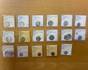 AYYUBID: al-Nasir Yusuf I (Saladin), 1169-1193, LOT of 19 silver coins, including full dirhams (13 pcs): 6 from Dimashq, including dates AH575 & 581, ...