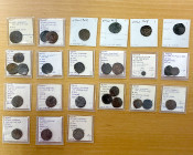 AYYUBID: al-Kamil Muhammad I, 1218-1238, LOT of 29 copper coins, including the mints of Dimashq, Nasibin, Harran, Qal'at Ja'bar (possibly dated AH629)...