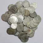 BAHRI MAMLUK: Muhammad I, 3rd reign, 1310-1341, LOT of 77 silver dirham coins, A-920, interesting study lot, usual crude strike for type, retail value...